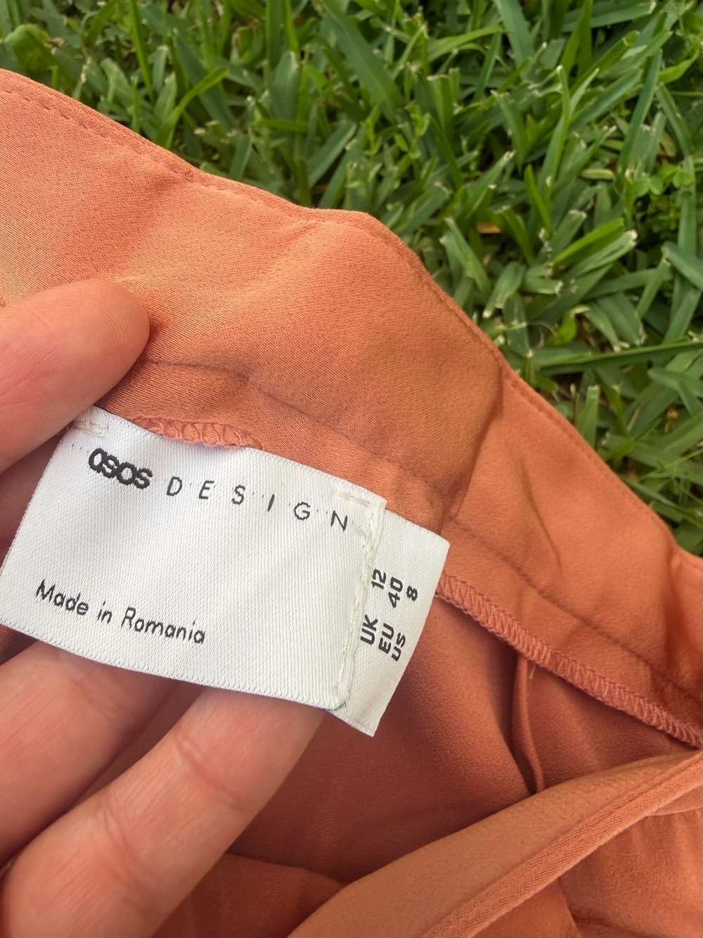 ASOS Design NWT Rust Satin Wide Leg High Rise Trousers Size US 8 - Picture 8 of 9